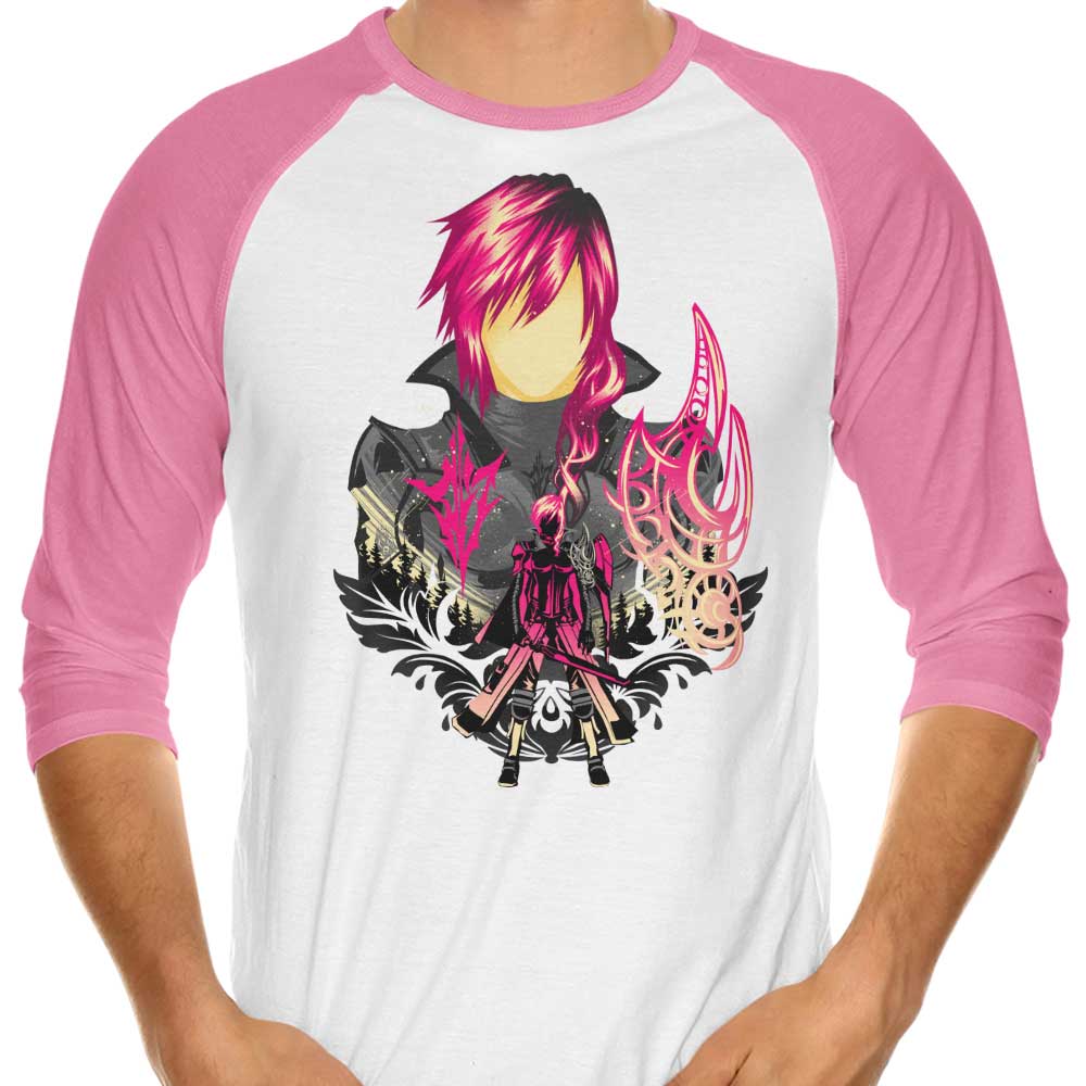 Hypertwenty Pink Lightning Three - Quarter Sleeve Raglan Style T - Shirt