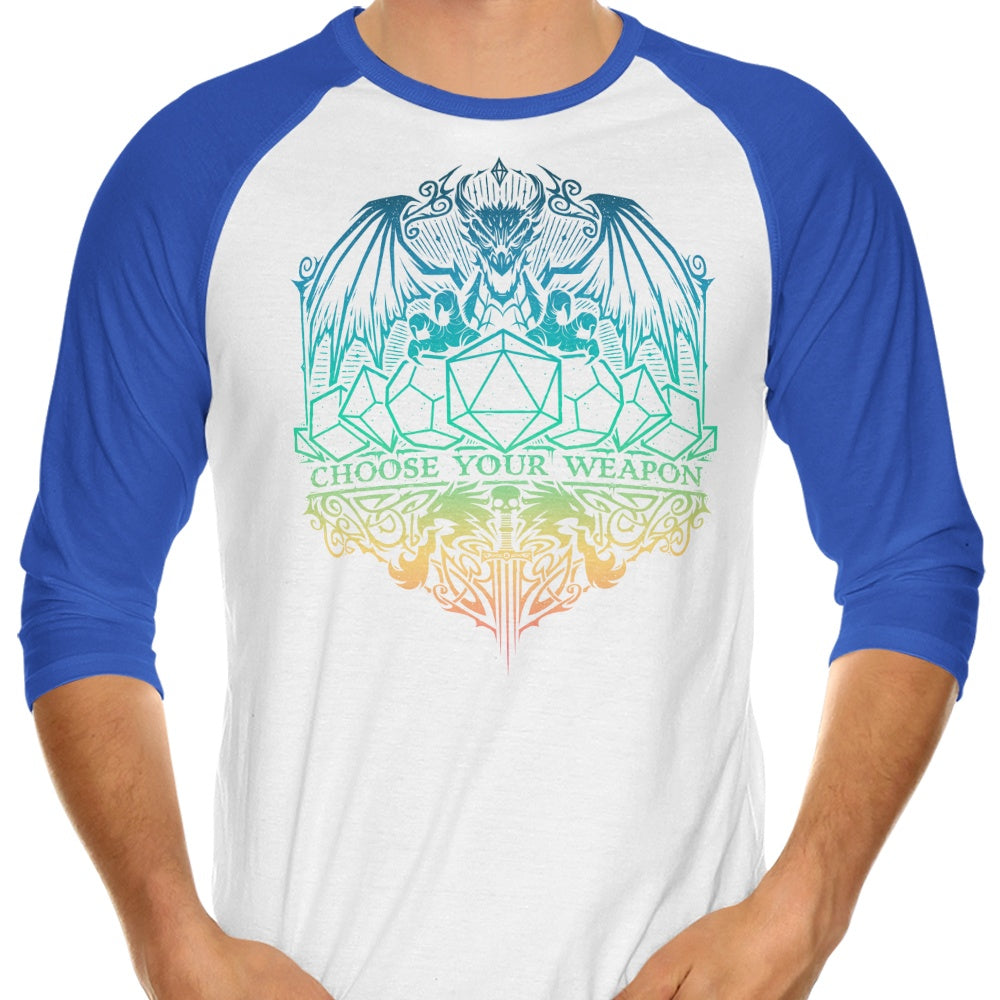 StudioM6's 'Episode 5: Select Your Weapon' 3/4 Sleeve Raglan Style T - Shirt for Fashion Lovers