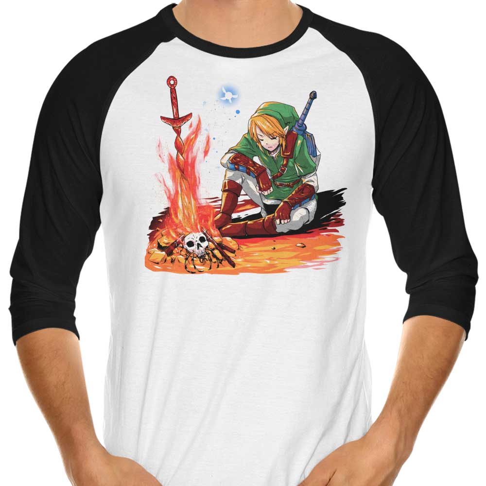 Stylish Dark Link 3/4 Sleeve Raglan T-Shirt by Coinbox Tees