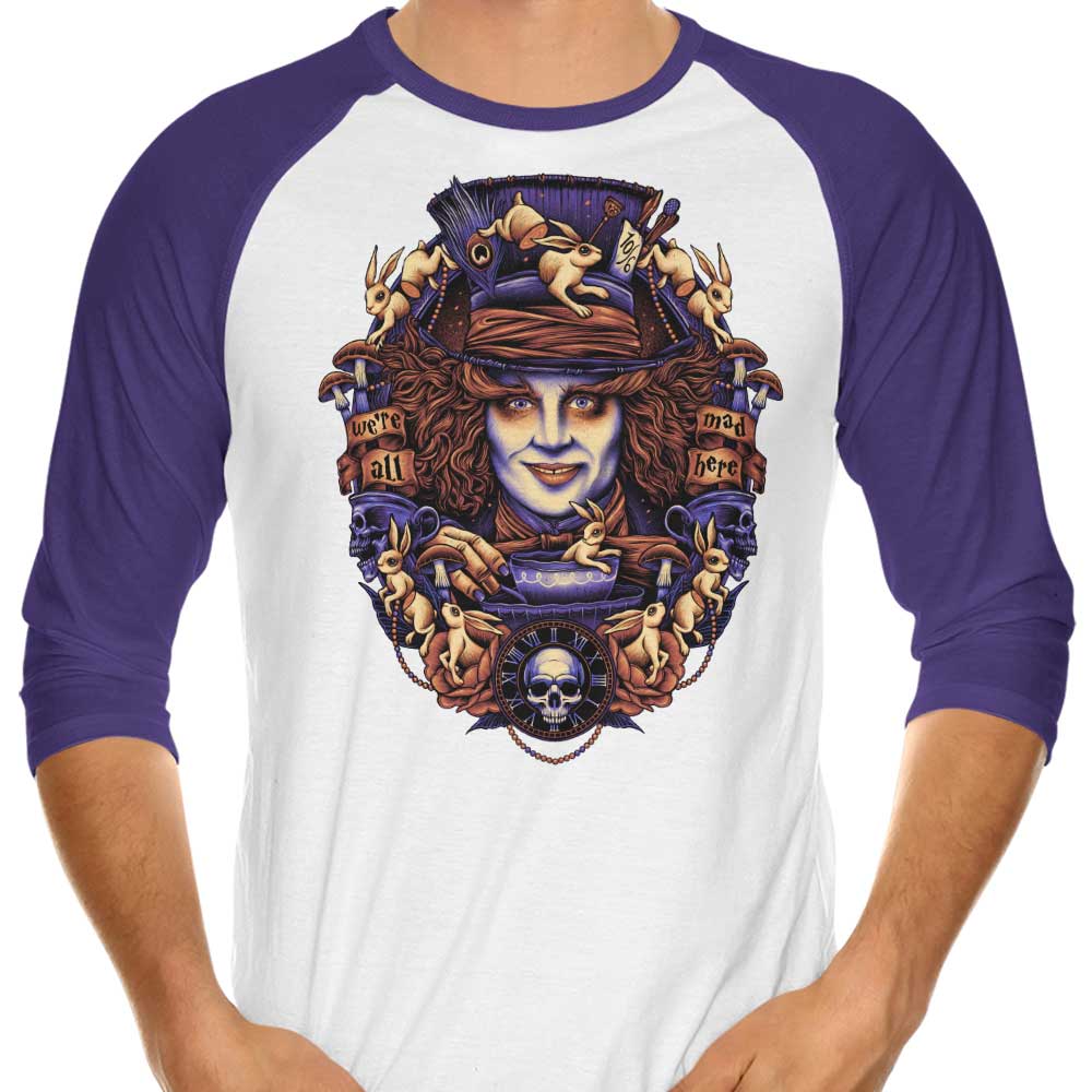 Glitchygorilla's Trendy 3/4 Sleeve Raglan T-Shirt - Mad for Hats Style