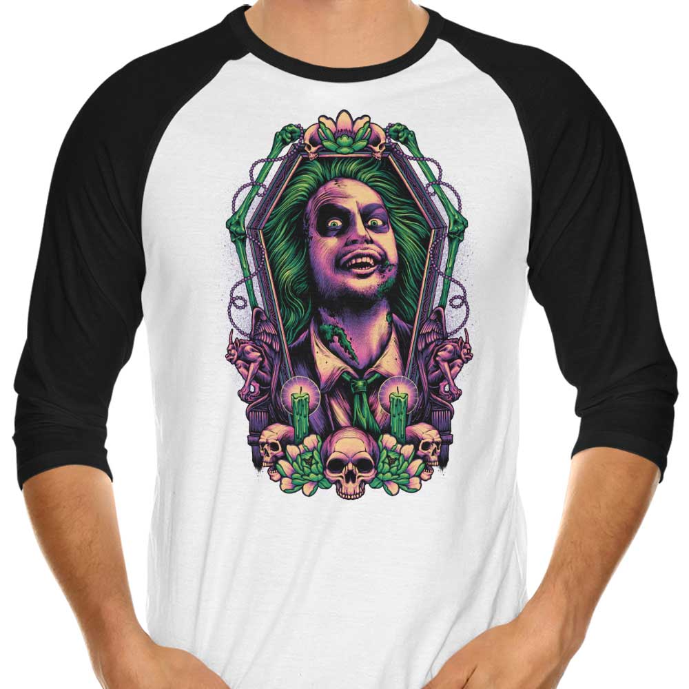 3/4 Sleeve Raglan T-Shirt Featuring the Framed Bio - Exorcist Design