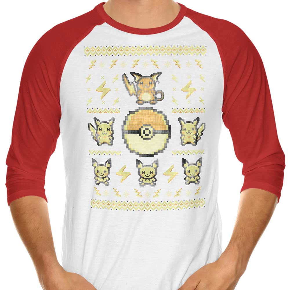 3/4 Sleeve Raglan Electric Trainer Style Sweater T-Shirt