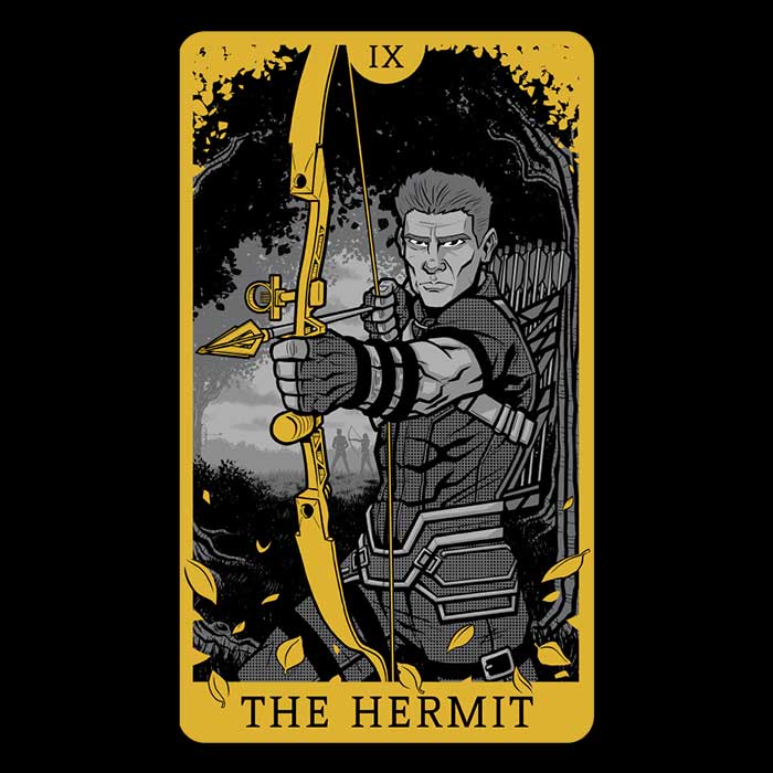 3/4 Sleeve Raglan T-Shirt Featuring 'Tarot: The Hermit' Design