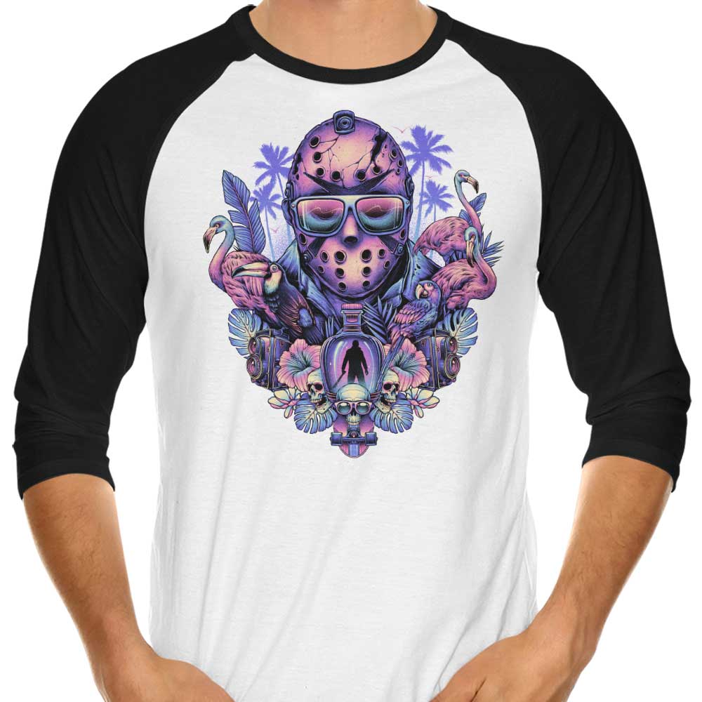 Glitchygorilla's 3/4 Sleeve Tropical Camper Raglan T-Shirt
