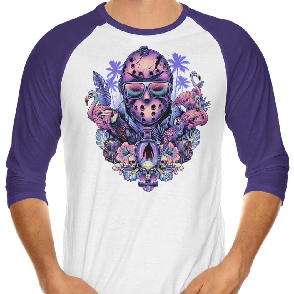 Glitchygorilla's 3/4 Sleeve Tropical Camper Raglan T-Shirt