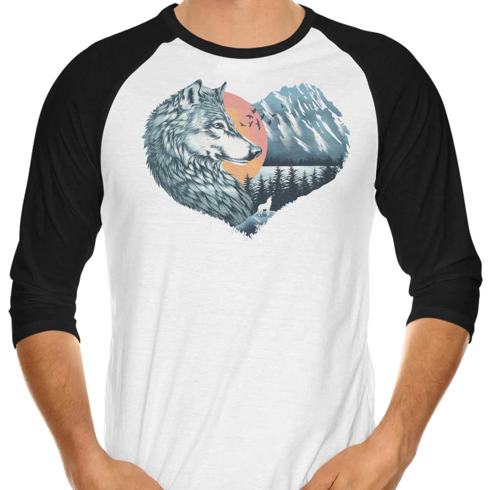 The Wild Heart Howls 3/4 Sleeve Raglan Stylish T-Shirt