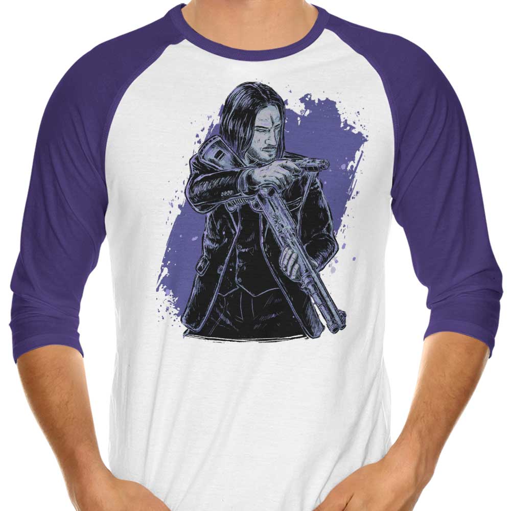 The Deadly Assassin 3/4 Sleeve Raglan Style T-Shirt for Fashion Enthusiasts
