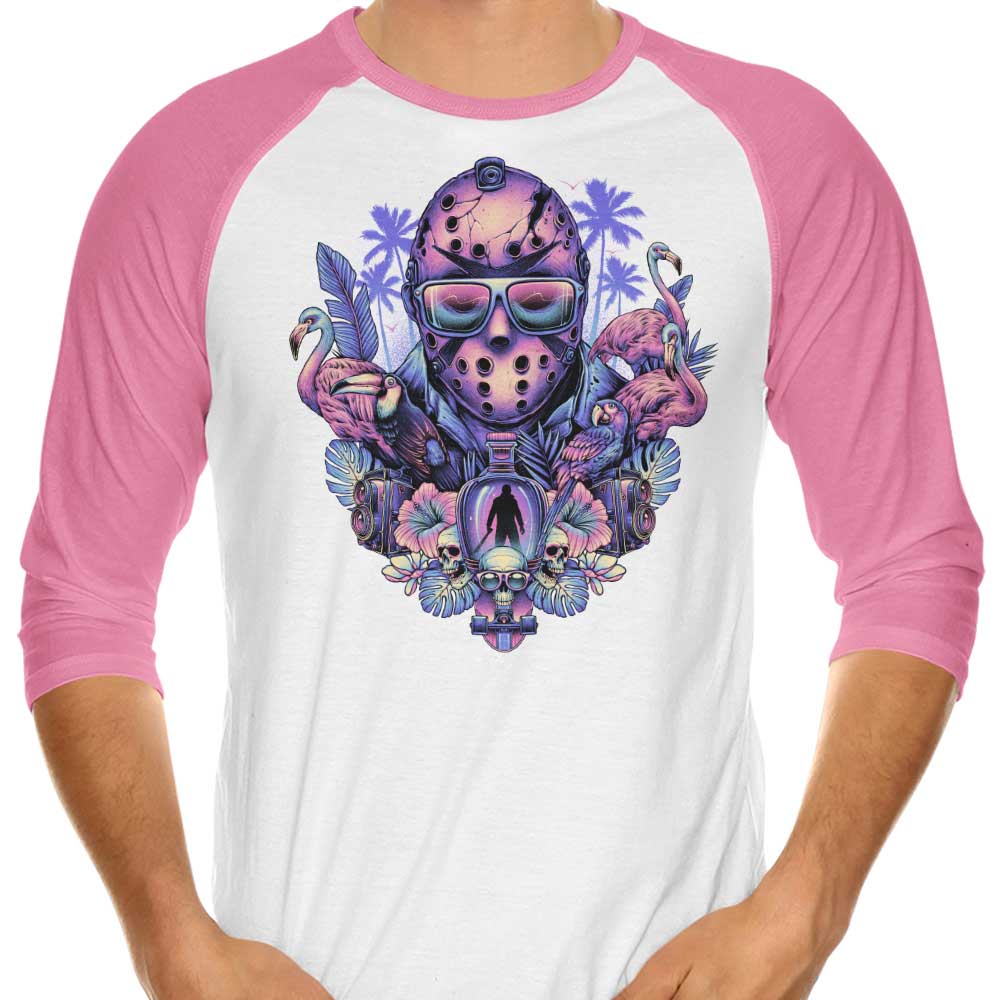 Glitchygorilla's 3/4 Sleeve Tropical Camper Raglan T-Shirt