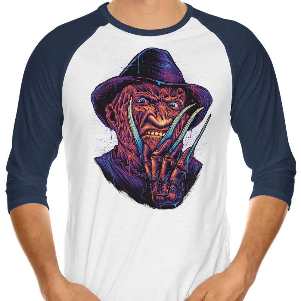 Glitchygorilla's Glowing Nightmare 3/4 Sleeve Raglan Stylish T-Shirt