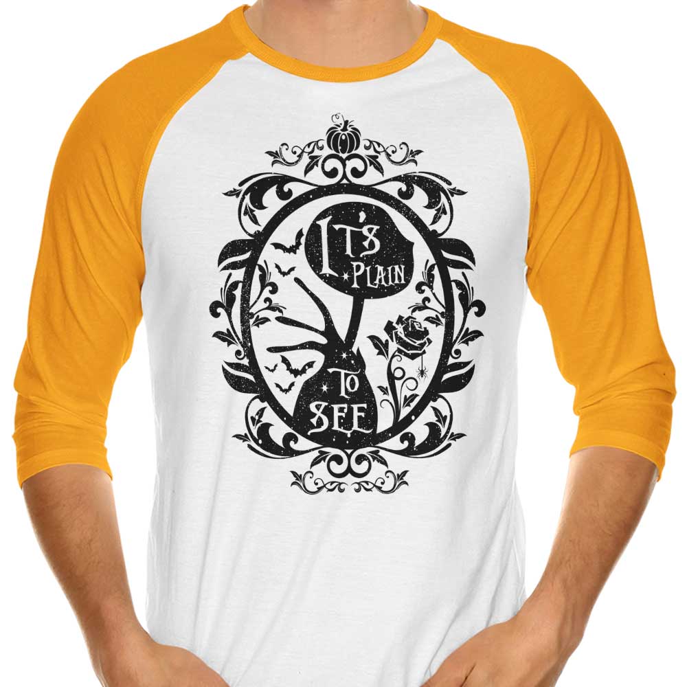 Plain to See 3/4 Sleeve Raglan Style T-Shirt for Everyday Wear