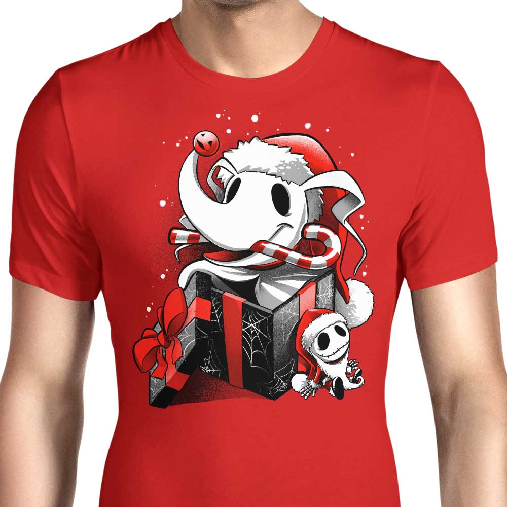 Alemaglia Men's Christmas Ghost Dog T-Shirts in Various Sizes