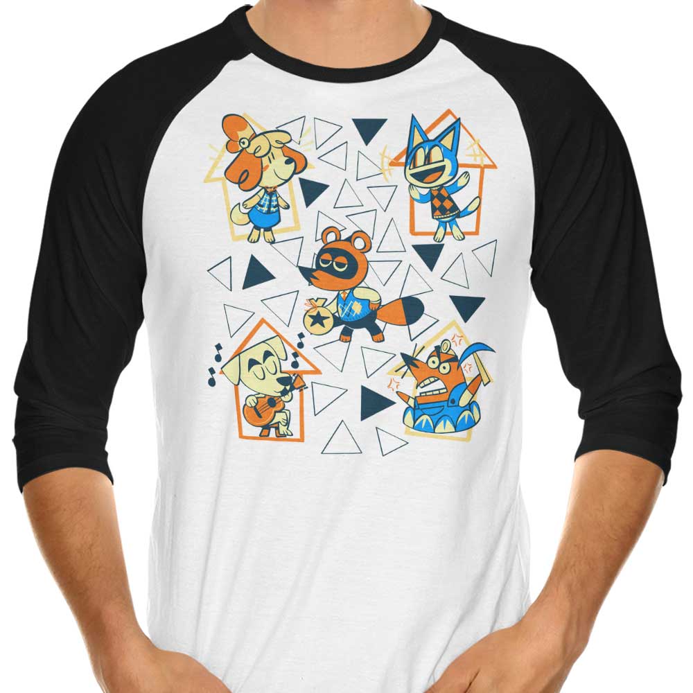 GollyGeeSir Classic Neighbors 3/4 Sleeve Raglan Style Casual T - Shirt
