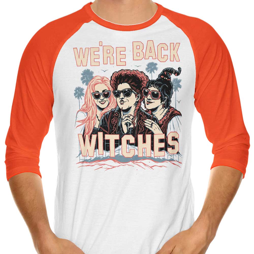 Momma Gorilla's 'We're Back, Witches' 3/4 Sleeve Raglan Stylish T-Shirt