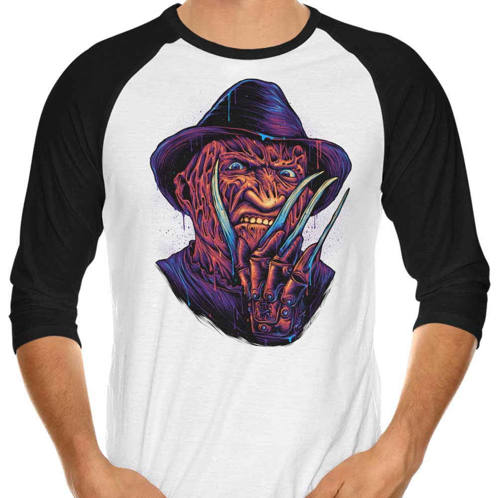 Glitchygorilla's Glowing Nightmare 3/4 Sleeve Raglan Stylish T-Shirt