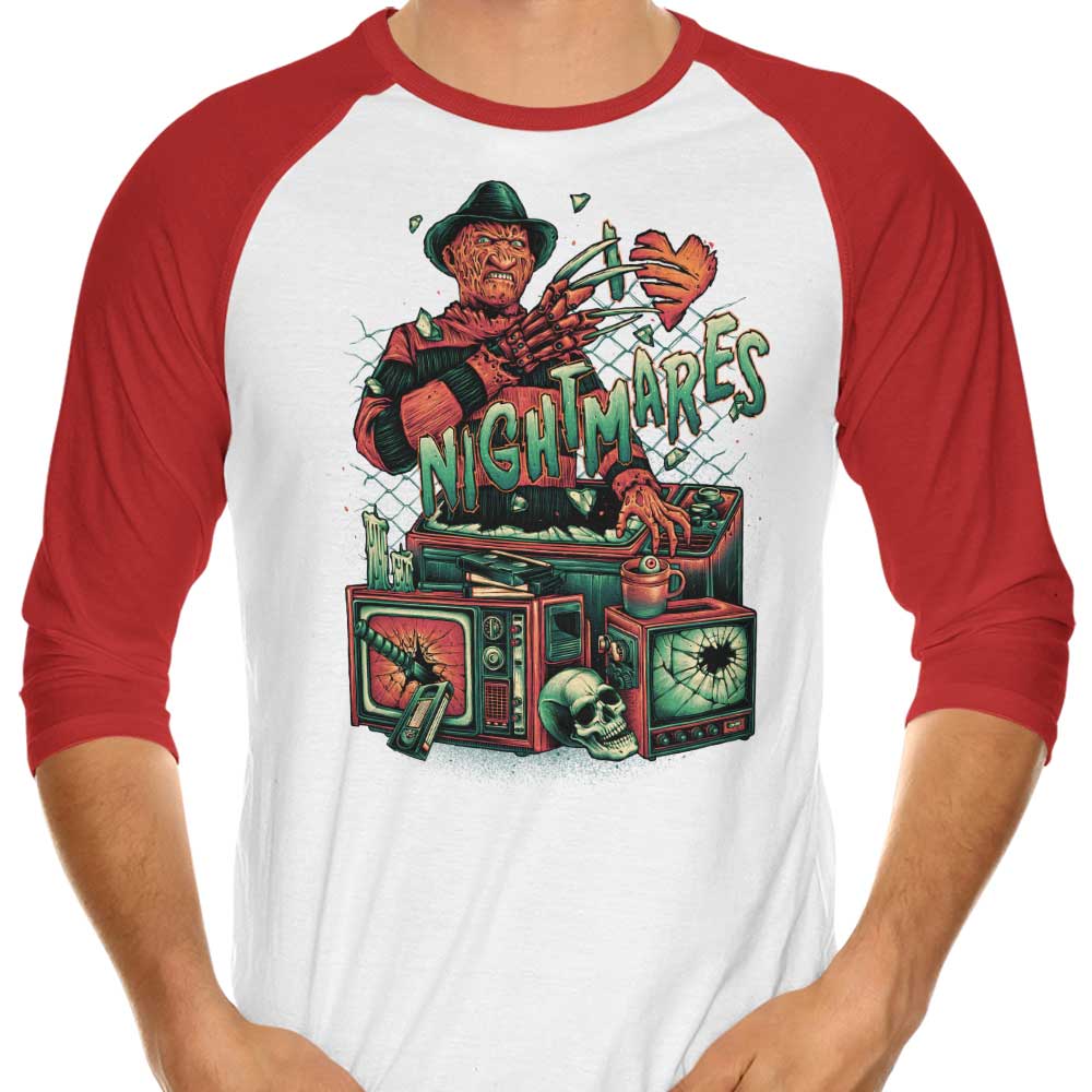 Glitchygorilla's Charming 3/4 Sleeve Raglan T-Shirt: I Heart Nightmares