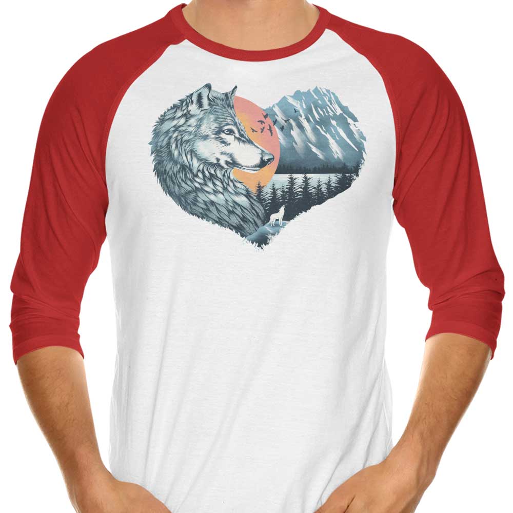 The Wild Heart Howls 3/4 Sleeve Raglan Stylish T-Shirt