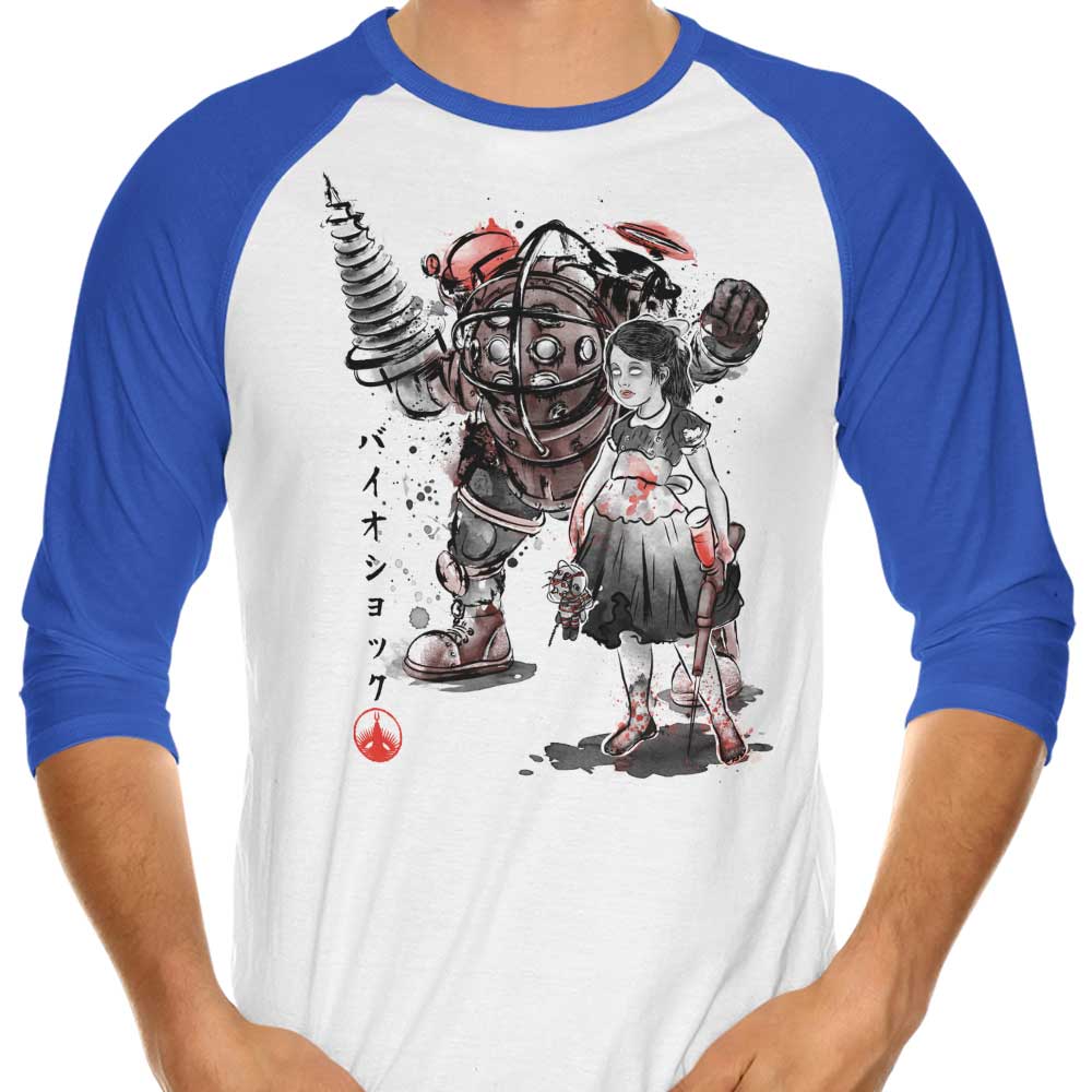 Dr. Monekers' Rapture Sumi-e 3/4 Sleeve Raglan Stylish T-Shirt