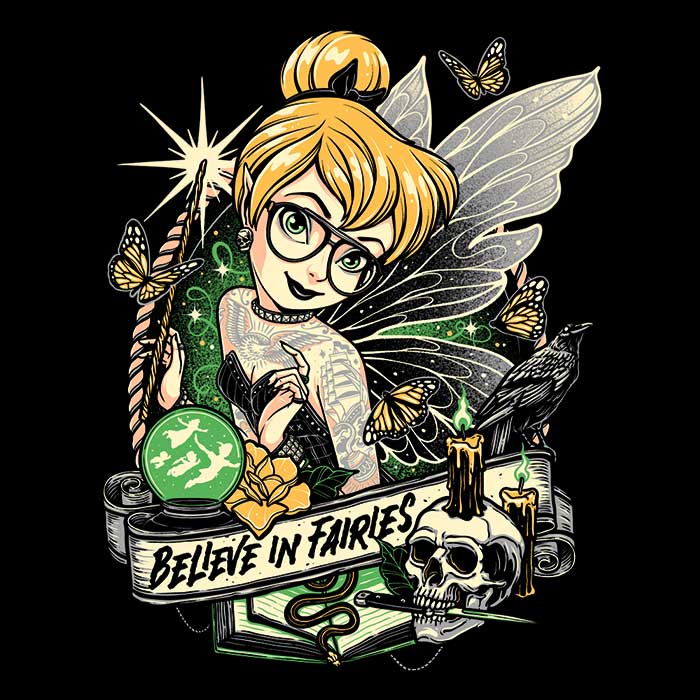 Momma Gorilla's 'Believe in Fairies' 3/4 Sleeve Raglan Stylish T-Shirt