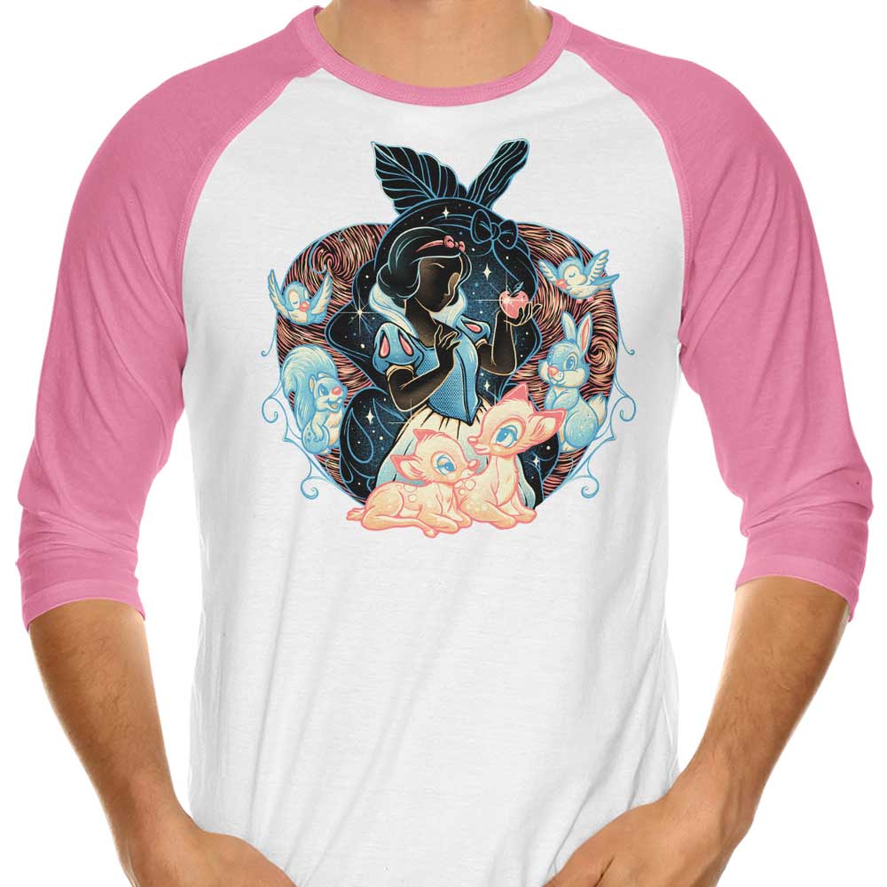 Enchanting 'Fairest in the Night' 3/4 Sleeve Raglan Style T-Shirt for a Charming Look
