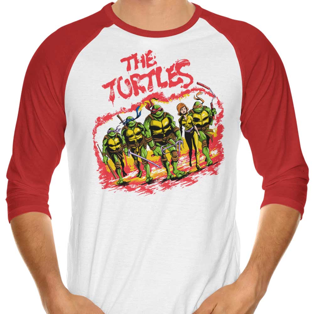 The Turtles Branded Three - Quarter Sleeve Raglan Style T - Shirt for Fashion Lovers